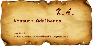 Kossuth Adalberta névjegykártya